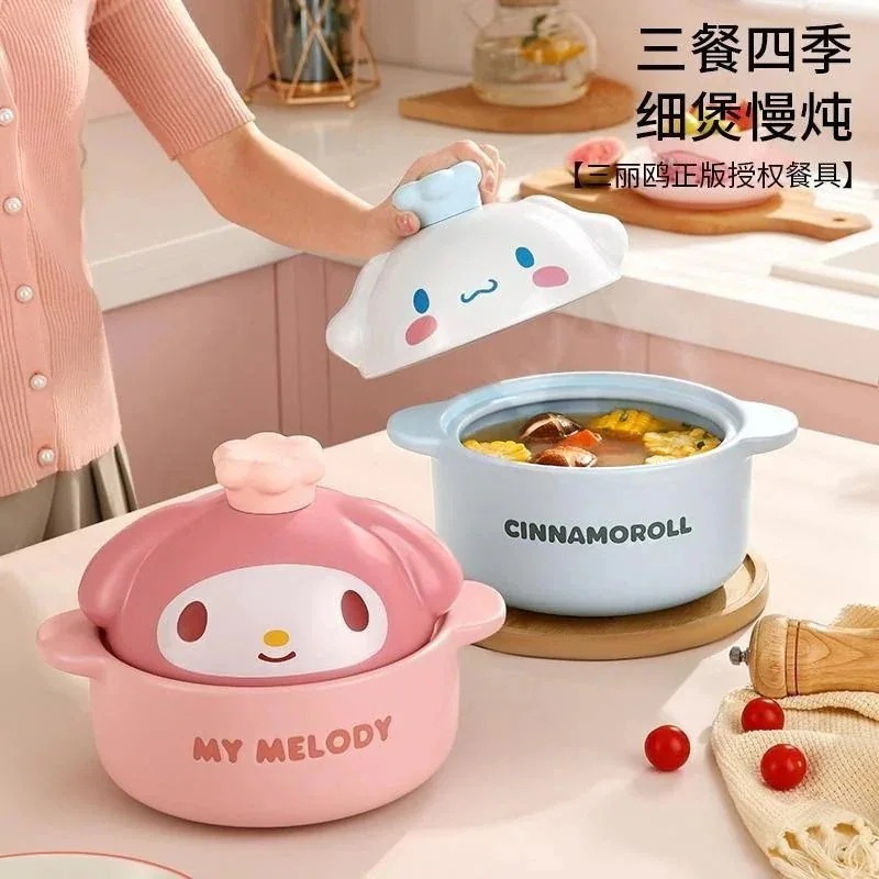 工ガ割-新着-イケメン家庭用 キャセロール ガーリーハート 陶器鍋 高温耐性 シポット 陶器 ガスコンロ 080サンリオ