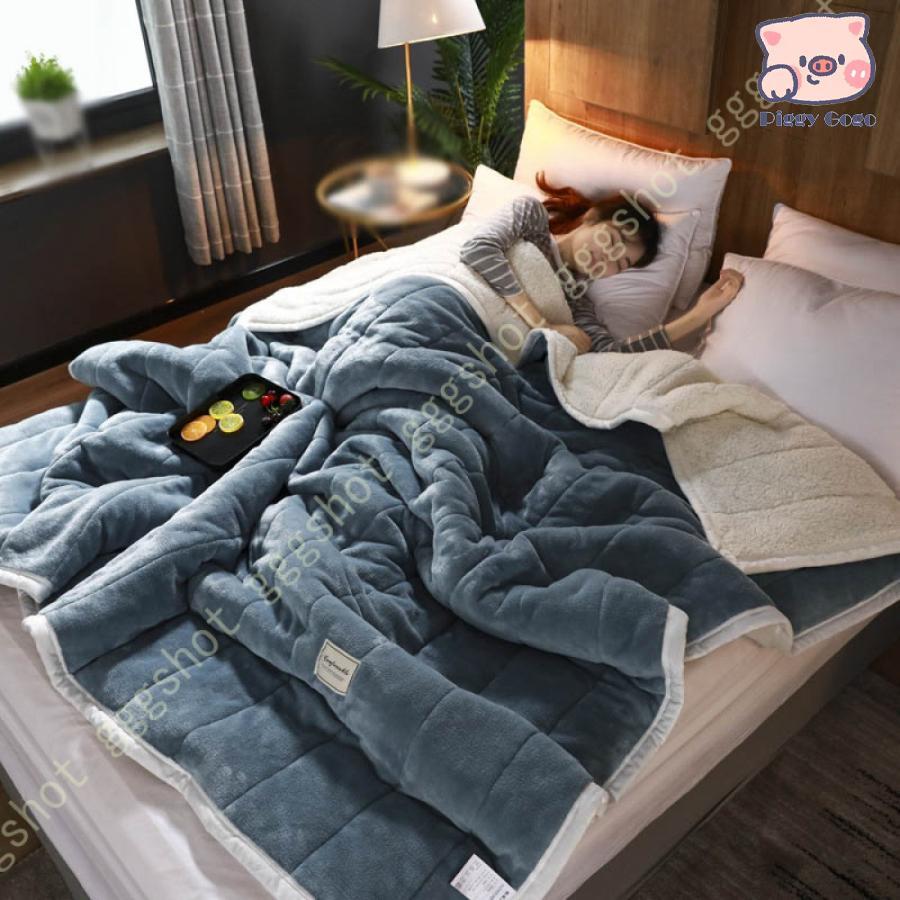 ブランケット 大判 毛布 ボア 厚手 あったか ボアブランケット 寝具 北欧 ひざ掛け シープ調 もこもこ お昼寝 防寒対策 冷房対策 ふわふわ おしゃれ 三層 厚め