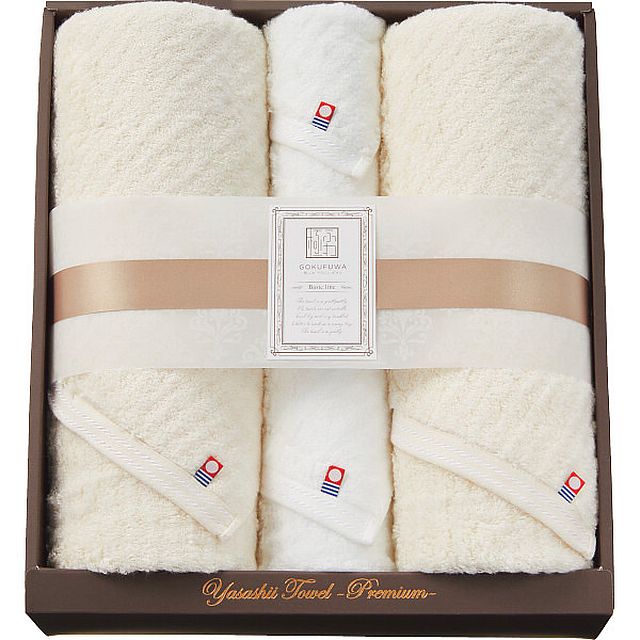 極ふわ やさしいたおる ベーシックライン ロングバス/フェイスタオルセット ベージュ G-B