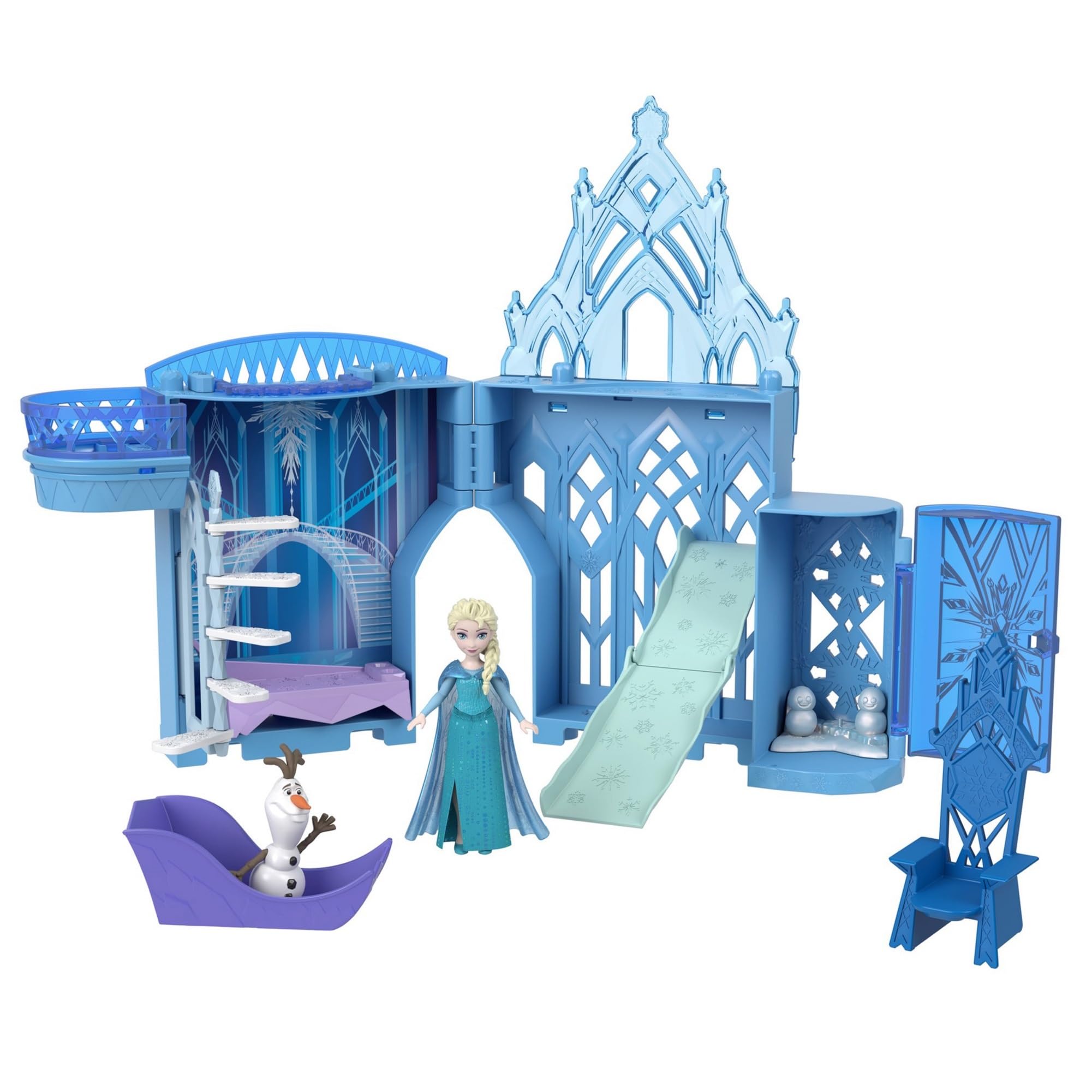 アナと雪の女王(Frozen) エルサとこおりのおしろ(かさねるおしろシリーズ! ミニドール)【着せ替え人形・お城 】【ハウスアクセサリー付き】【3