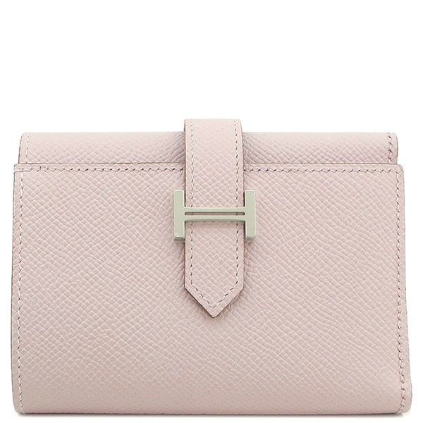 エルメス HERMES 三つ折り財布 ベアン コンビネ ヴォーエプソン モーヴペール シルバー金具 新品 未使用 B刻印（2023年製） 【箱】【中古】