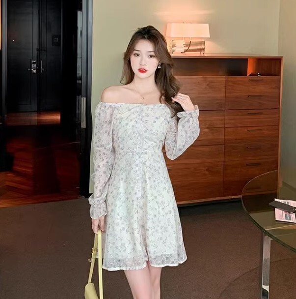 ワンピース 花柄 ワンピドレス ひざ丈 長袖 かわいい 大人可愛い きれいめ カジュアル 大人 上品 おしゃれ お洒落 かっこいい 大人女子 ラブリー キュート ガーリー 個性的 クール セクシー