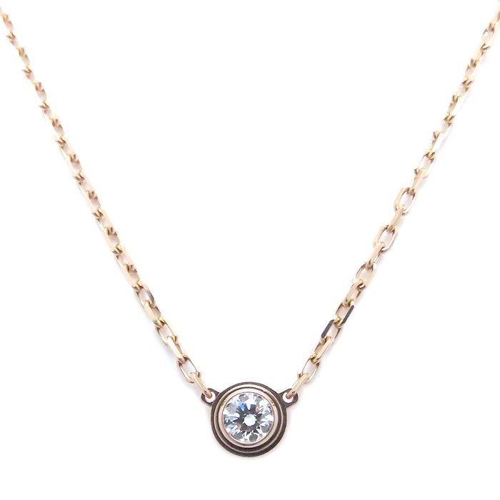 ダムール ネックレス SM 1Pダイヤモンド ディアマンレジェ B7215700 K18PG ピンクゴールド レディース/294290【中古】