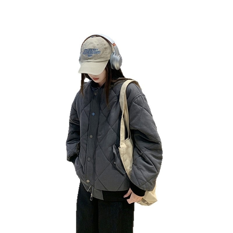 トレンディな新しいカレッジスタイルのショートコットンジャケットルーズコットンコートトレンディな冬の小さな女性用の軽量コットンジャケット