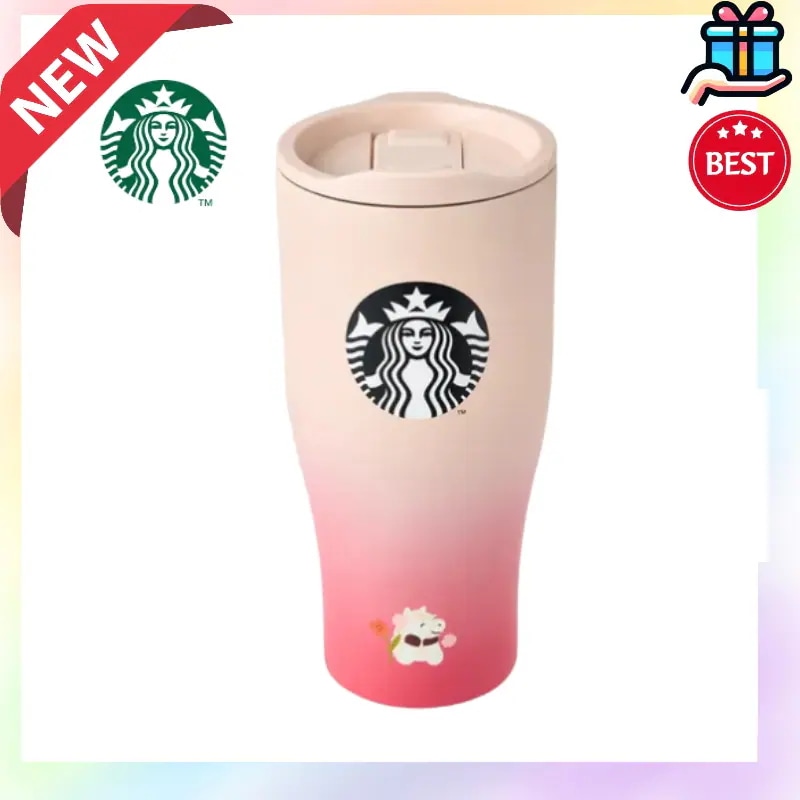 [26AW新作]SS ポニー＆フラワー オンブレ タンブラー 784ml VENTI 大容量 韓国正規品 ステンレス ピンク 保温 保冷 タンブラー ステンレス 直飲み おしゃれ 漏れ防止