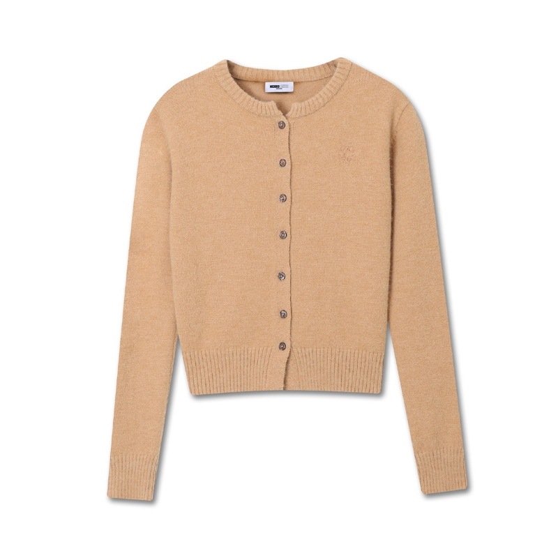 BASIC WOOL KNIT CARDIGAN WARM BEIGE