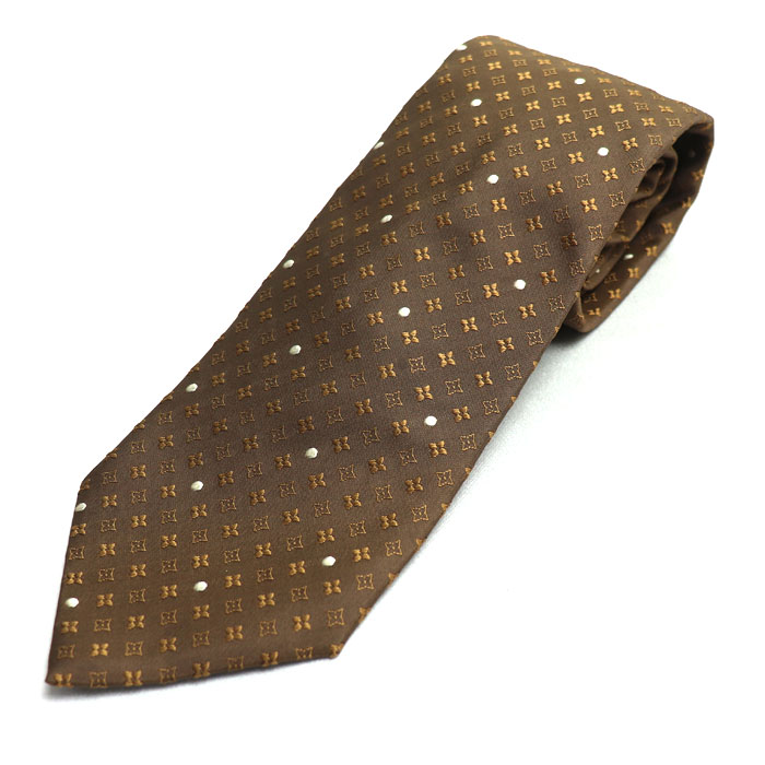 LOUIS VUITTON ルイ・ヴィトン モノグラム柄 ネクタイ ブラウン メンズ