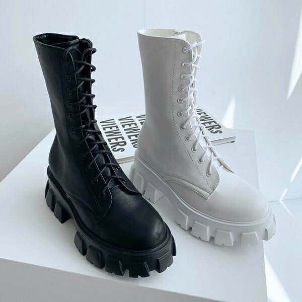 ショートブーツ ワークブーツ レースアップ サイドジップ