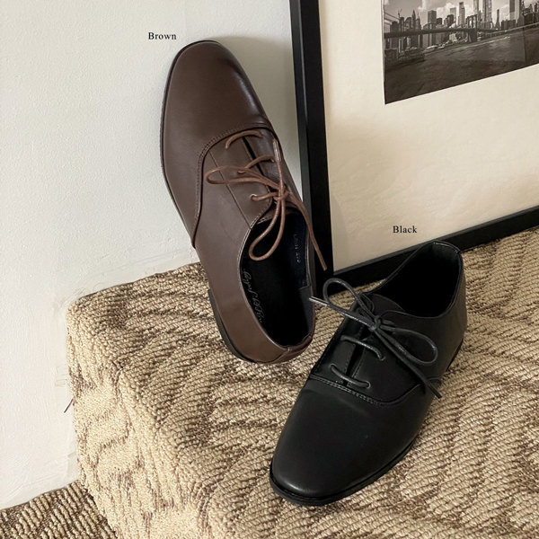 オックスフォードシューズ レースアップ スクエアトゥ 黒 茶色 ブラック ブラウン