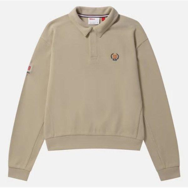 長袖Tシャツ LQC W243002GHT92-CRM 女性用カラー付きスウェットシャツ