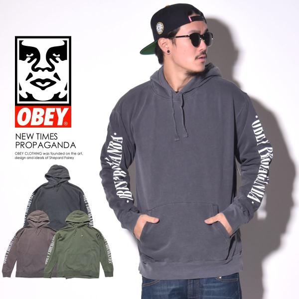 オベイ OBEY スウェットプルオーバーパーカー メンズ NEW TIMES PROPAGANDA