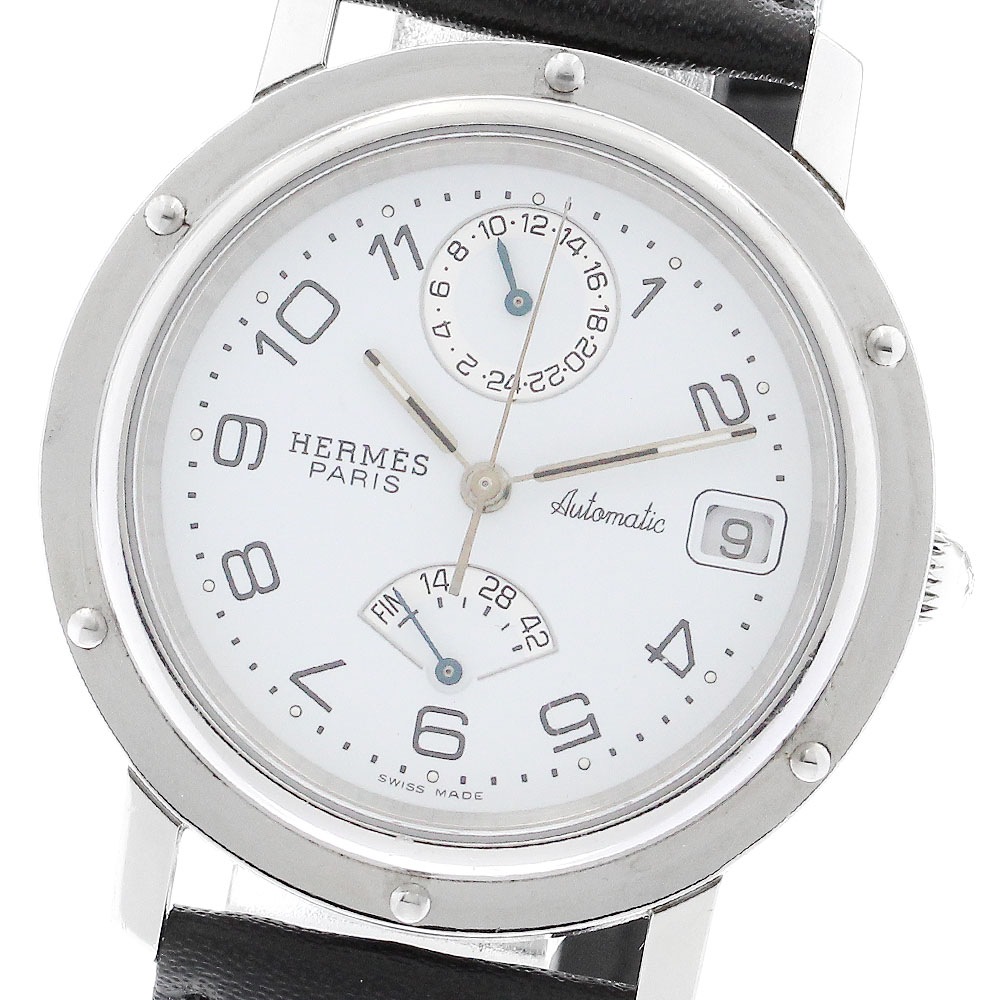 エルメス HERMES CL5.710 クリッパー GMT パワーリザーブ 自動巻き メンズ 保証書付き_894288【中古】