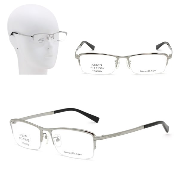 フレームのみ EZ5095-D/V 091 55 シルバー Ermenegildo Zegna メガネ 眼鏡 アジアンフィット