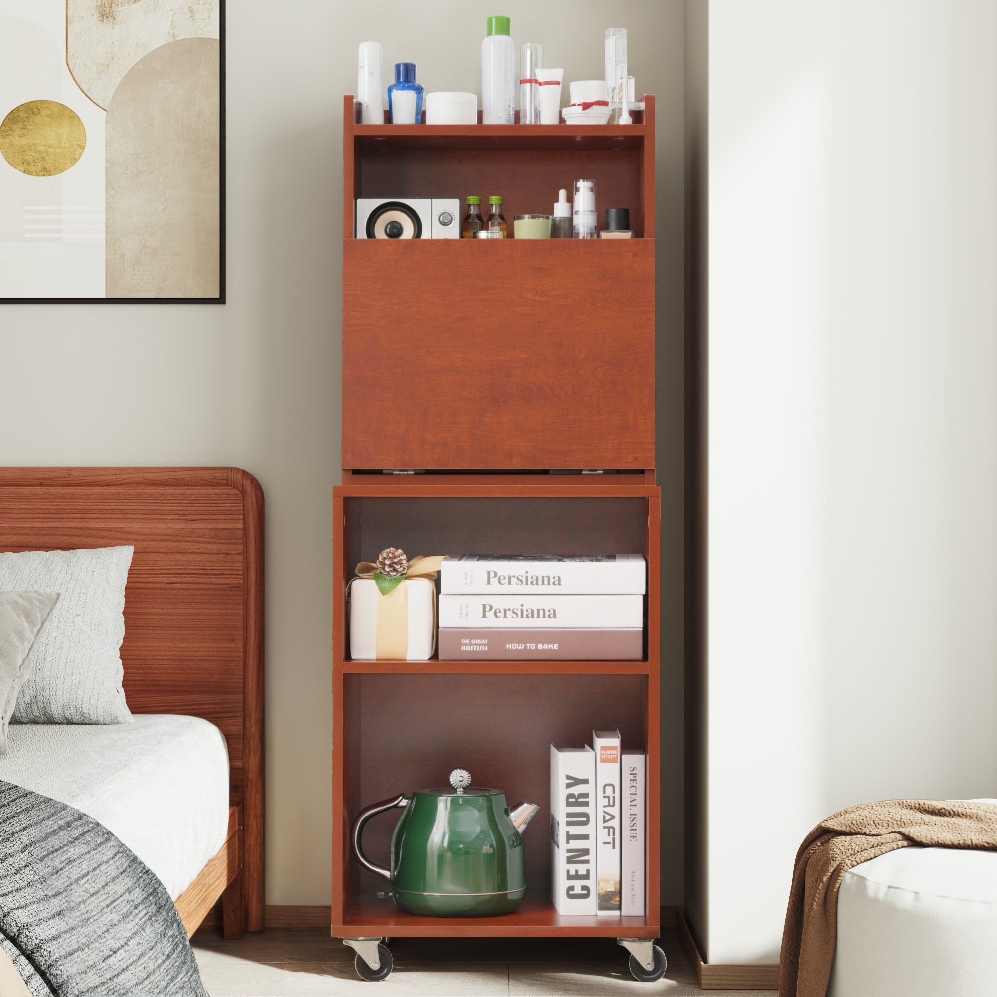 ドレッサー 化粧 台 棚 ナイトテーブル ベッドサイドテーブル キャスター付き テーブル 引き出し 収納 メイク台 シンプル 大容量 可愛い