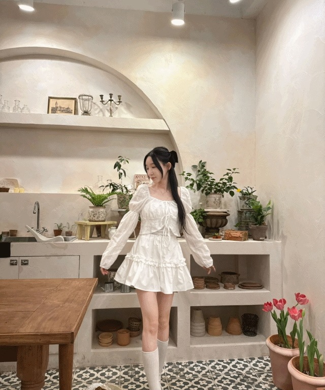 [デートルック] フレア Aライン レース フリル ミニ スカート ショートスカート バレエコア