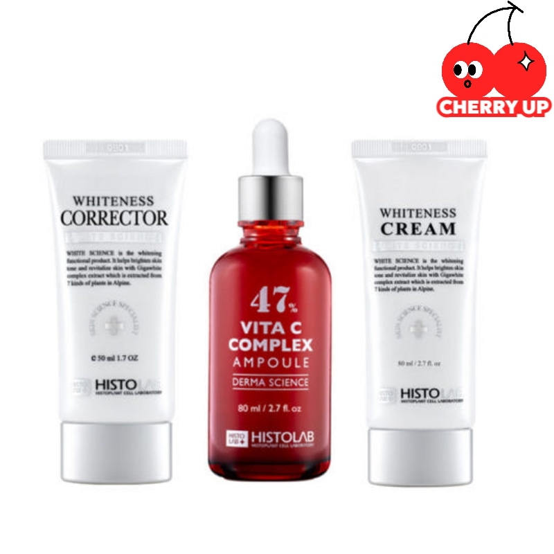 【おまけ付き/3点セット】ヒストラブホワイトネス コレクター + ビタミンC アンプル + ホワイトネス クリーム 3点セット透明感ケア 明るい印象 ツヤ キメ 保湿 うるおい ビタミンC アンプル