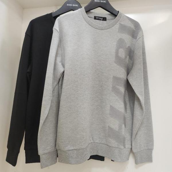 HC15 秋 メンズ ビッグサイズ 前後レタリング ラウンド 長袖 Tシャツ ,110,1 (S41033161)