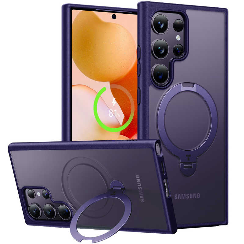 TORRASトラス　Torras - UPRO Ostand Spin for Galaxy S24 Ultra ［ Dark Purple ］　X00FX1301
