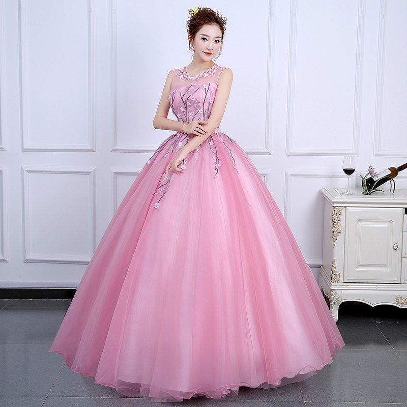 カラードレス ウェディングドレス ロング 二次会ドレス パーティードレス ロングドレス 花嫁ドレス 大きいサイズ 結婚式 ピンク