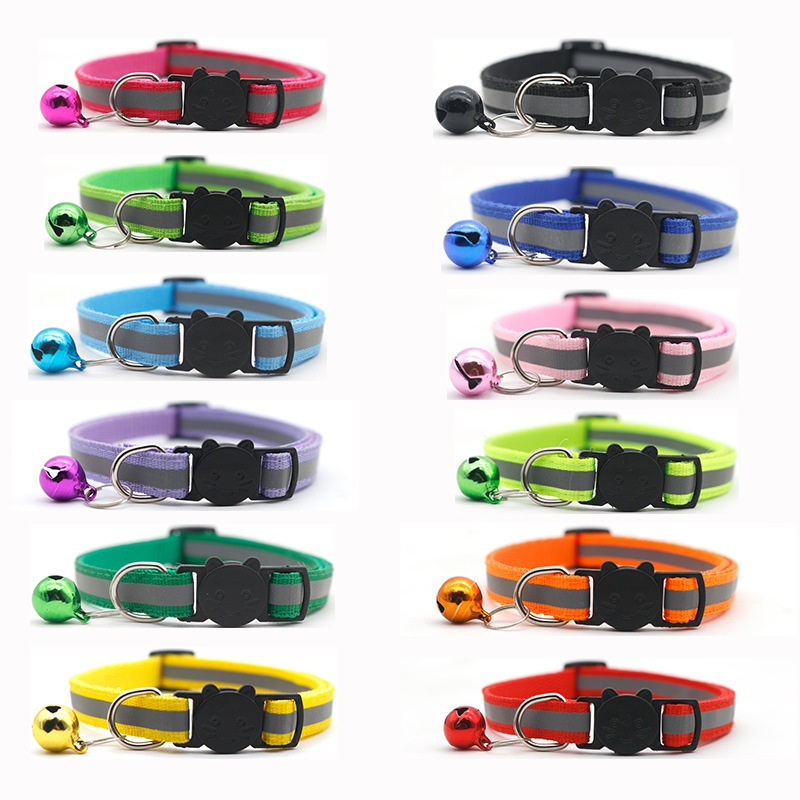 【1点ご購入 で10点プレゼントいたします】2025ペット反射鈴首輪犬猫首輪安全ボタンペット猫首輪