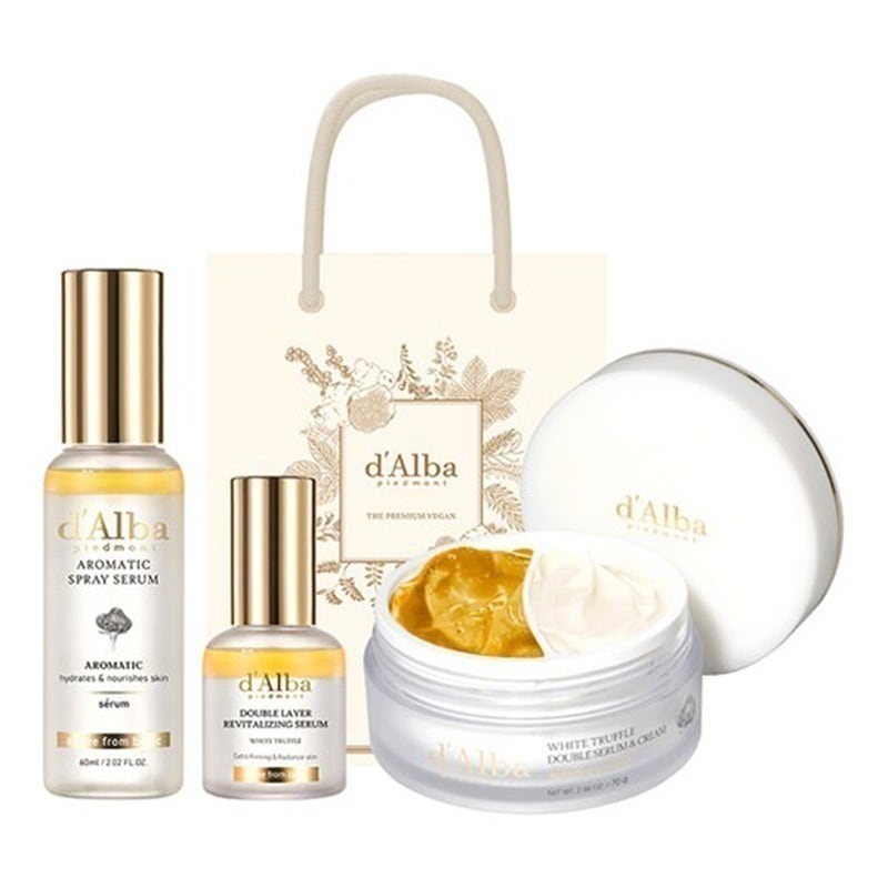 【ヴィーガン美肌3種セット】ホワイトトリュフ ミストセラム 120ml+ホワイトトリュフダブルレイヤーリバイタライジングセラム 30ml+ホワイトトリュフ ダブルセラム＆クリーム 70ｇ