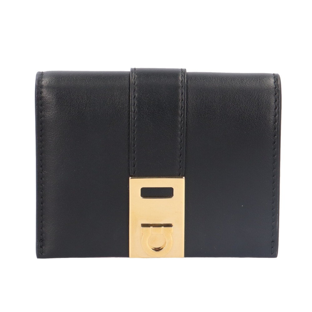 サルヴァトーレフェラガモ ガンチーニ 二つ折り財布 カーフ 220633 Salvatore Ferragamo 中古