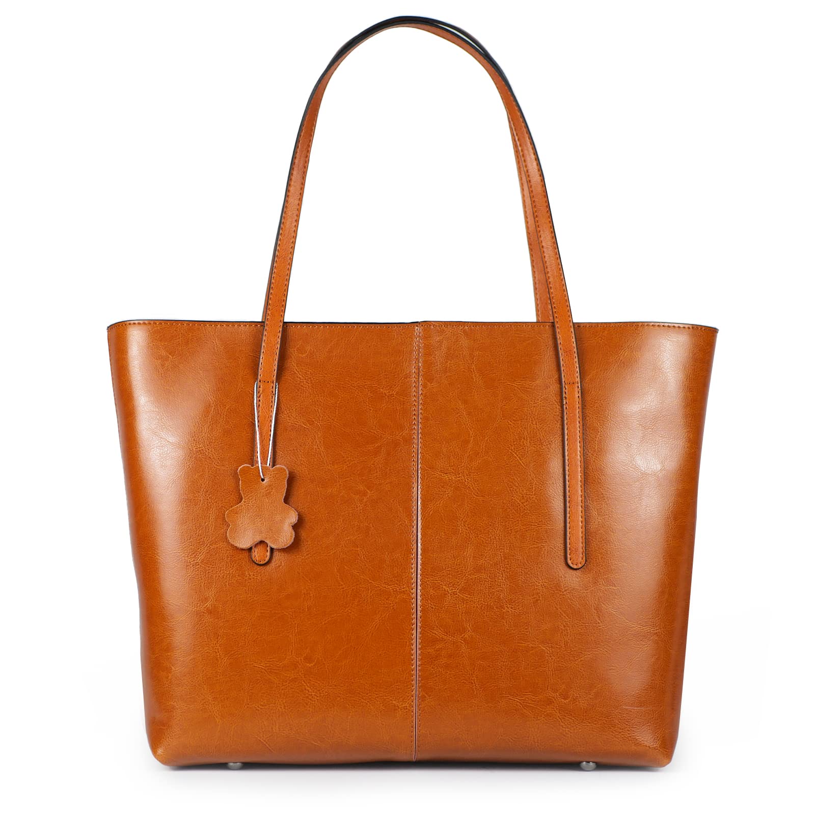 Kyoei-Tech トートバッグ レディース 本革トートバッグ レザー ハンドバッグ ビジネスバッグ 肩掛け シンプル A4 軽量 770g 大容量 台形 通勤 進学 仕事用 防水 持ちやすい オフ