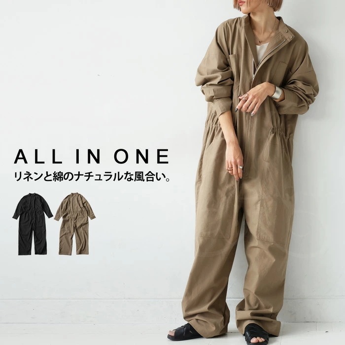 オールインワン レディース ボトムス パンツ ロング 送料無料・再販メール便不可 few