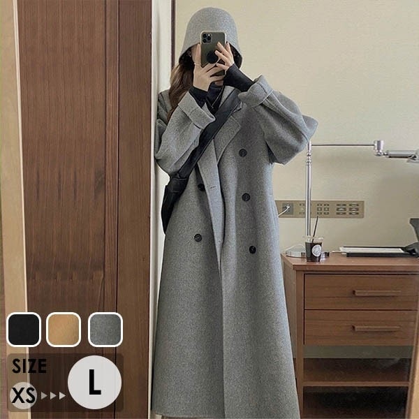チェスターコート レディース ミディアムコート ロングコート コクーンコート 小さいサイズ 小柄 レディース 秋 冬 冬服 定番 暖かい あったか ロング チェスター コート カジュアル シンプル フ