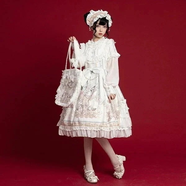 ロリータ ワンピース ゴスロリ Aライン リボン Lolita レディース コスチューム 衣装 かわいい フリル 仮装 パーティ髪飾り イベント ハロウィン 黒ロリ 白ロリ 姫ロリ クラロリ ファッシ