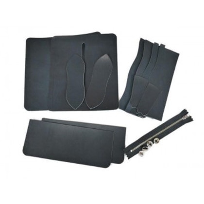 ロングウォレットキットB(小銭入ファスナー式カード横型) 黒 Pkit108-02