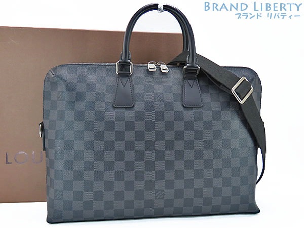 超美品ルイヴィトンダミエグラフィットPDJポルトドキュマンジュール2WAYビジネスバッグブリーフケースブラックN48224