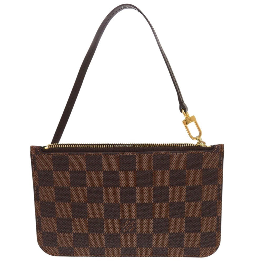 新品同様 ネヴァーフルポーチ PM用 ダミエ ポーチ ダミエキャンバス ブラウン LV 1033【中古】 レディース