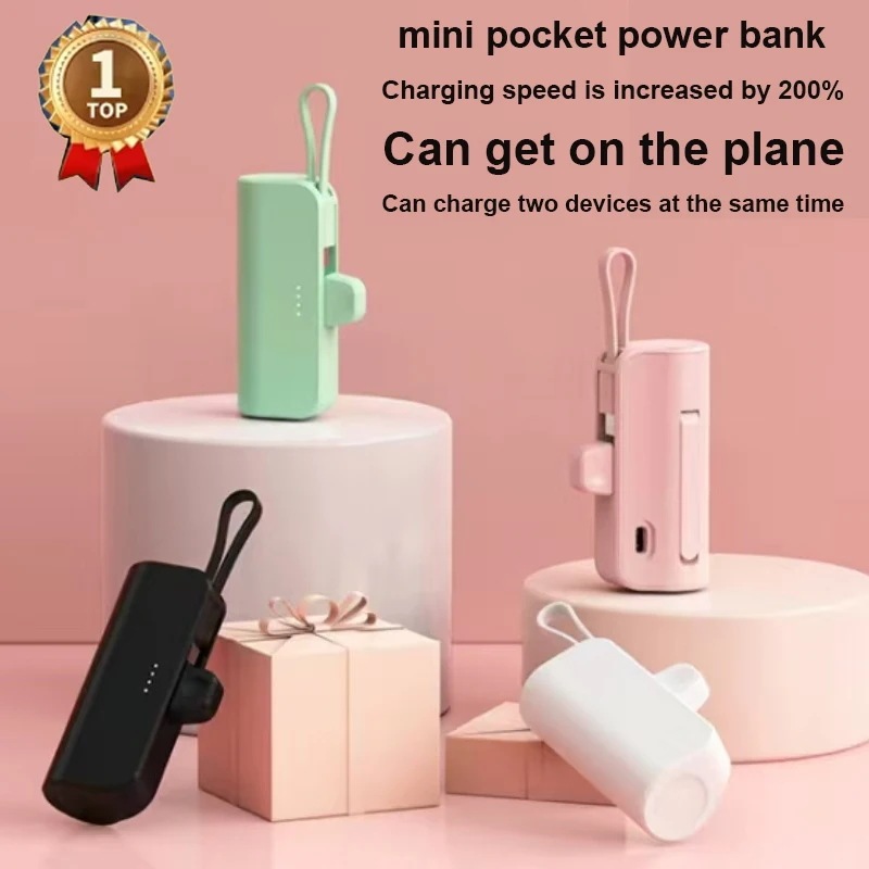 IPhone用ワイヤレスパワーバンク,ミニカプセル,急速充電,モバイル電源,タイプC用の非常用外部バッテリー,新品,10000mAh - 509