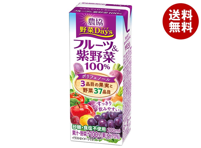 雪印メグミルク 農協 野菜Days フルーツ＆紫野菜100% 200ml紙パック＊18本入＊(2ケース)