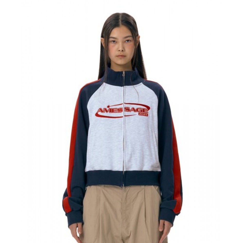 AMES ワールドワイドスリーブライントラックジップアップグレー