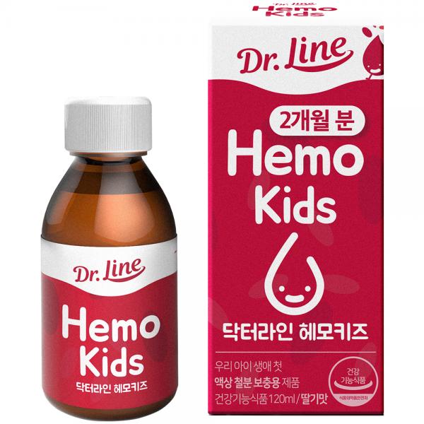 ドクターライン ヘモキッズ おいしいイチゴ味 幼児鉄分剤 닥터라인 헤모키즈 맛있는 딸기맛 유아철분제