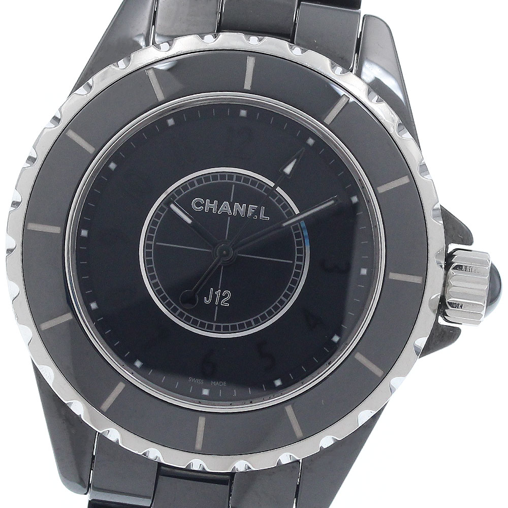 シャネル CHANEL H3828 J12 インテンスブラック クォーツ レディース 良品 保証書付き_951458【中古】
