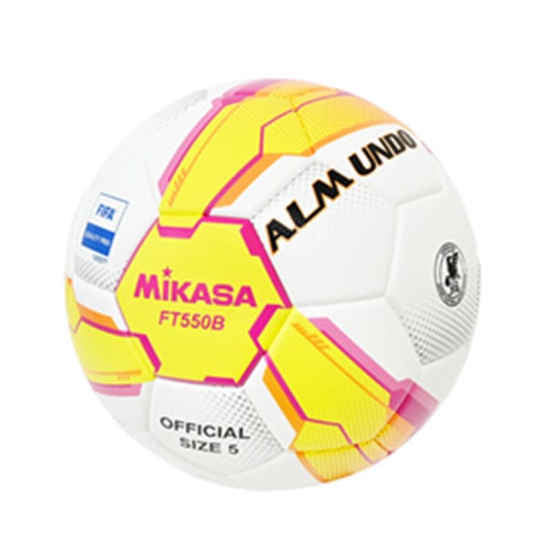 ミカサ MIKASA サッカー ボール 5号 検定球 JUFA 貼り 黄ピンク ALMUNDO FT550B-YP-FQP-JUFA