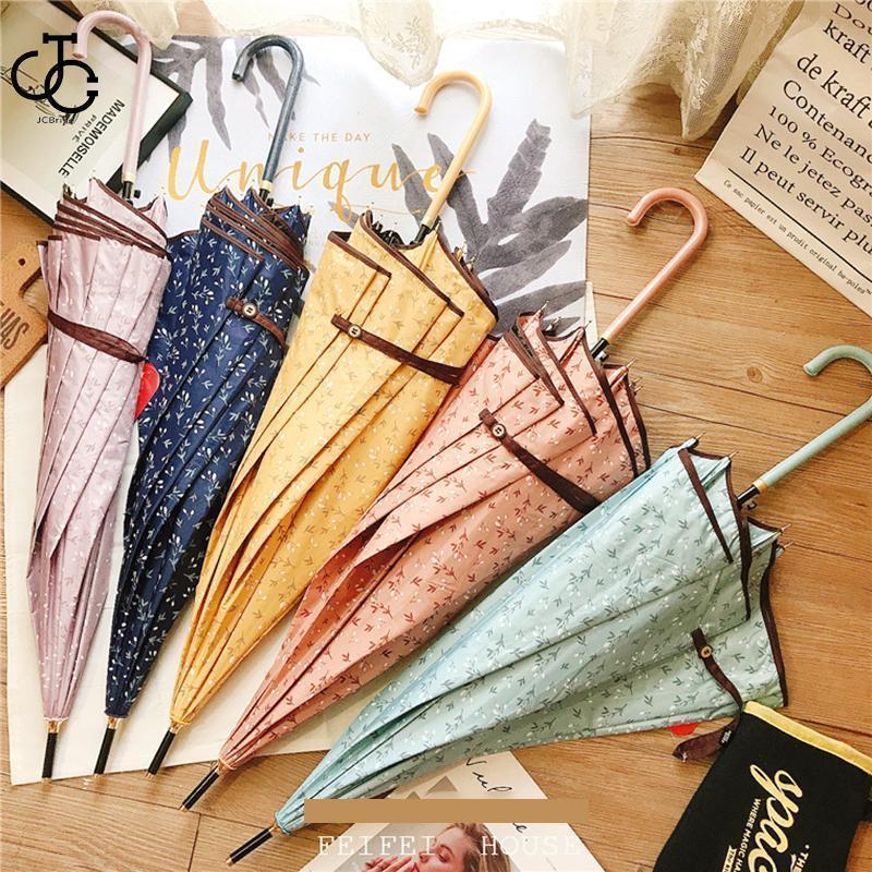 【急速出荷!】レディース 長傘 おしゃれ 撥水 バンブー 雨傘 ジャンプ傘 かさ カサ 折れにくい 木制ハンドルモチーフ柄