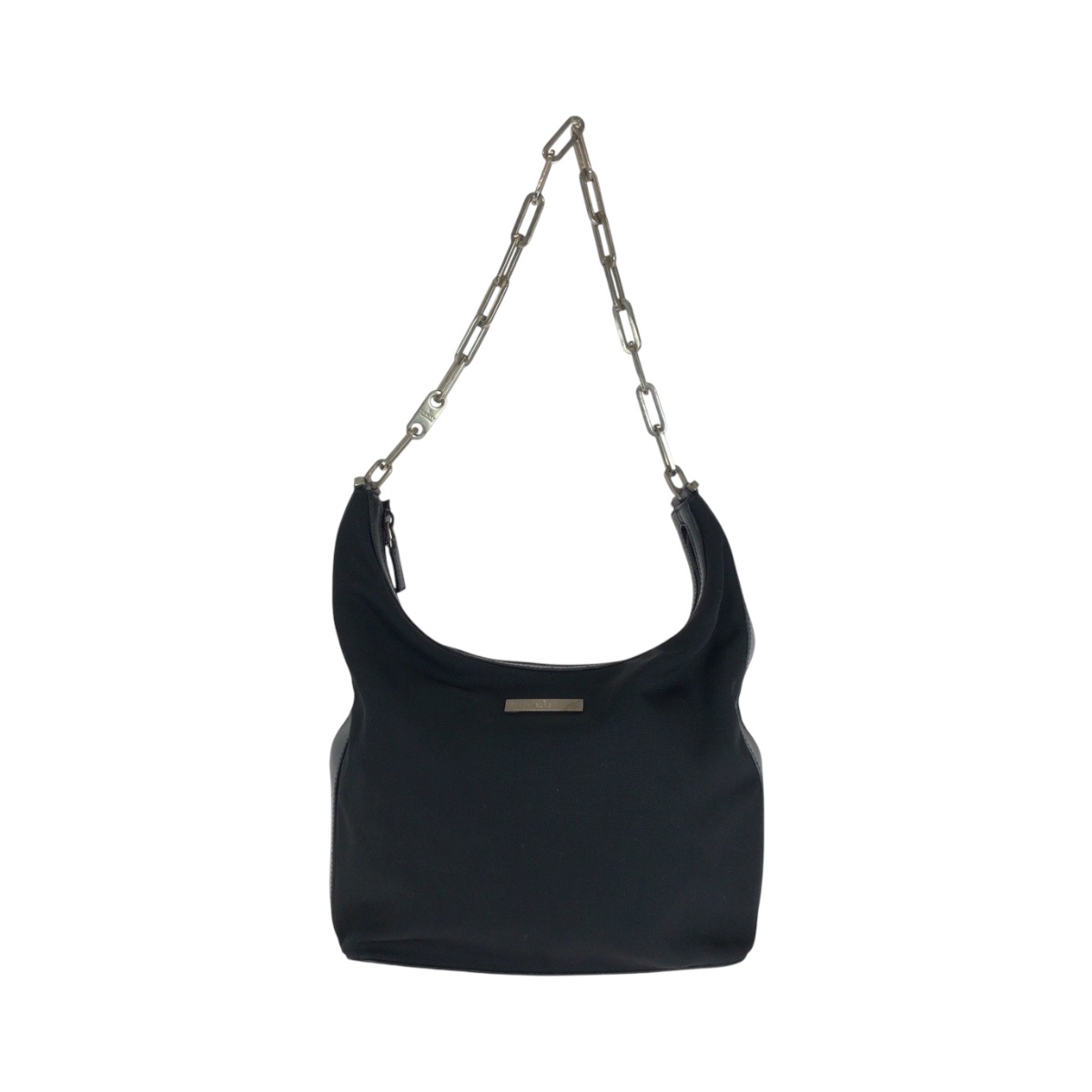 美品 ブラック 黒 シルバー金具 ナイロン 001 3374 チェーンショルダーバッグ レディース 501749