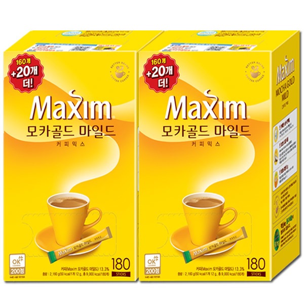 マキシムモカゴールドコーヒーミックス180T+180T+チュンシク ハンドウォーマークッション贈呈