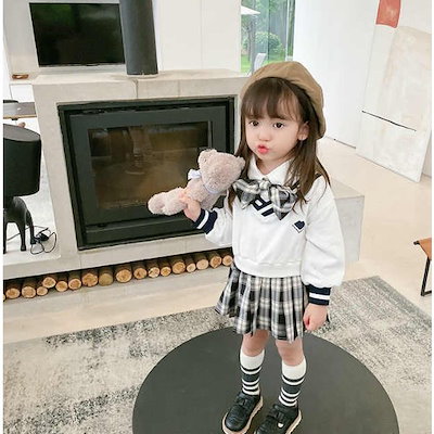 Qoo10] 韓国子供服風 女の子制服風3点セットリボ : キッズ