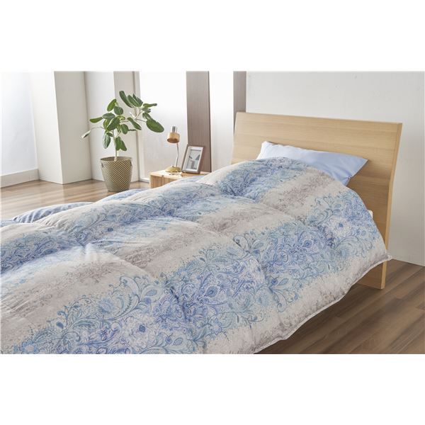 リサイクルダウン80% 羽毛ふとん シングル ブルー