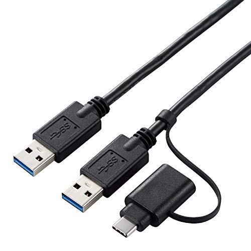 エレコム データ移行ケーブル [ Windows Mac対応 ] USB3.0 Type-Cアダプタ付属 1.5m ブラック UC-TV6BK