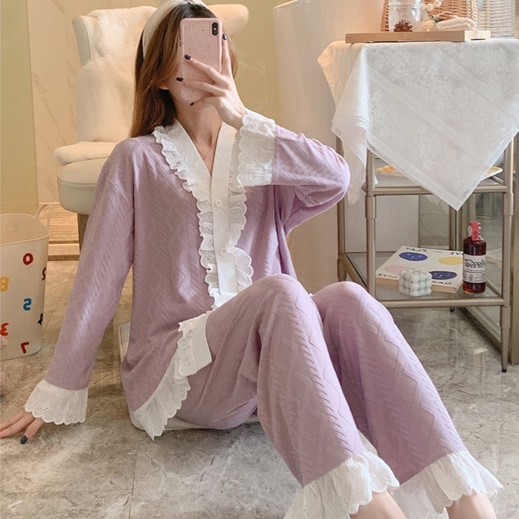 4color レディース ルームウェア 部屋着 寝巻 ナイトウェア リラックスウェア トップス