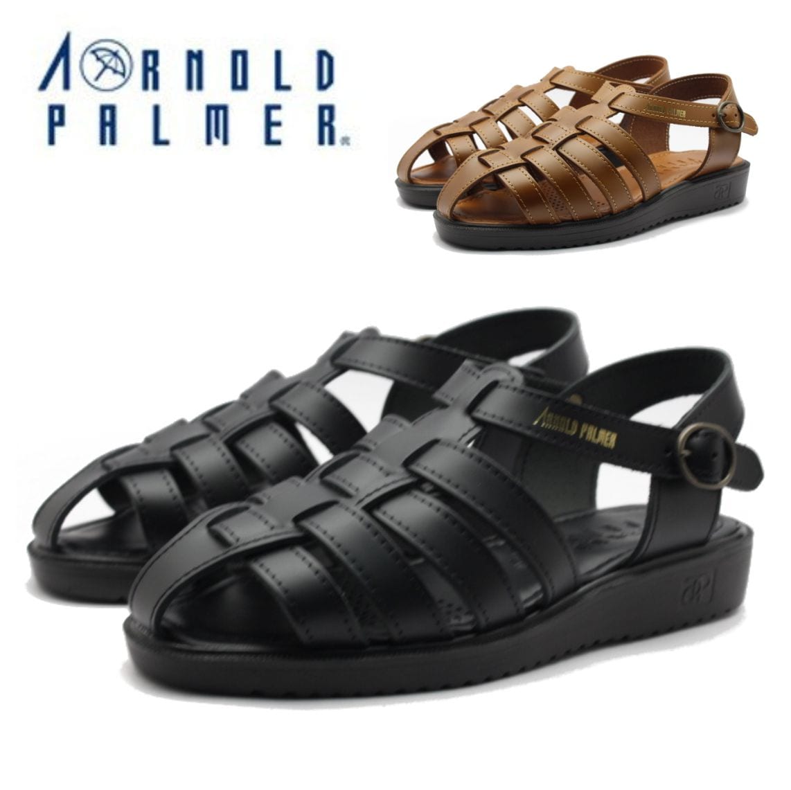 アーノルドパーマー メンズ サンダル ap6611 6611 カメ 亀 ダイマツ バックバンド ビジネス 本革 日本製