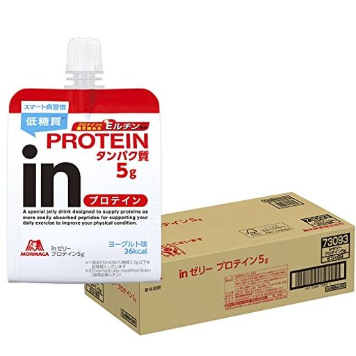 INゼリー プロテイン5G ヨーグルト味 (180G36個) プロテイン タンパク質 低糖質 脂質ゼロ ホエイプロテイン 10秒チャージ ホエイペプチド5,000MG配合 糖質2.2G 36KCAL