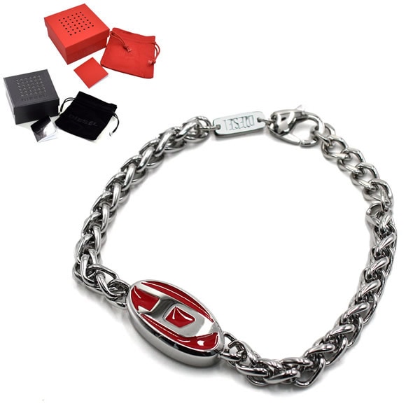 ブレスレット DX1445040 アクセサリー メンズ シルバー レッド