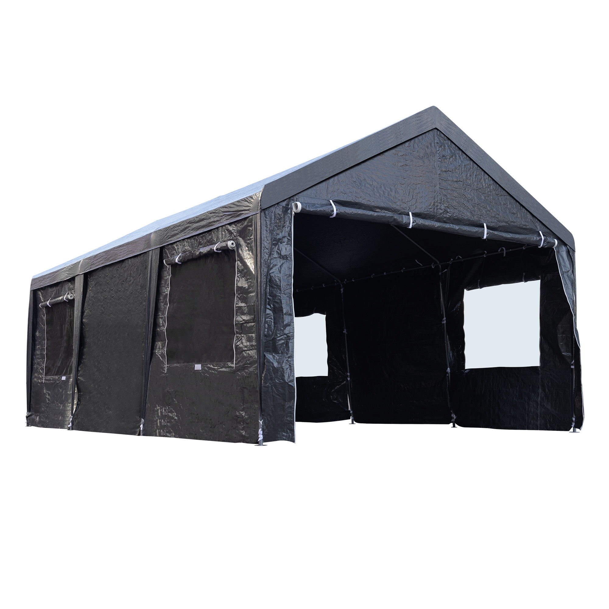 【当日出荷/21】【UPF50+UVカット&防雨】テント 車庫テント ガレージテント 車庫 お祭り 倉庫 3.6×5.9×2.9m ガレージテント カーポート 軽自動車用 大型 車 駐車 スチール製